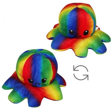 Уценка. Игрушка-перевёртыш "Mood octopus", радужный - порван по шву