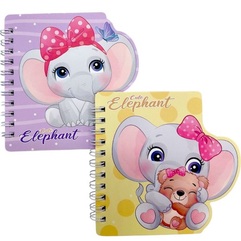 Блокнот на пружине "Слоник" 12x12 см, 60 л (микс видов)
