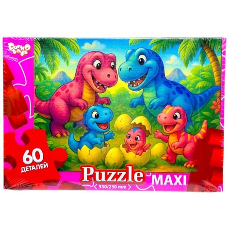 МАКСИ ПАЗЛЫ на 60 ЭЛЕМЕНТОВ (дино семья)