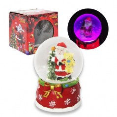 Снежный шар "Дед Мороз и мишка" с подсветкой