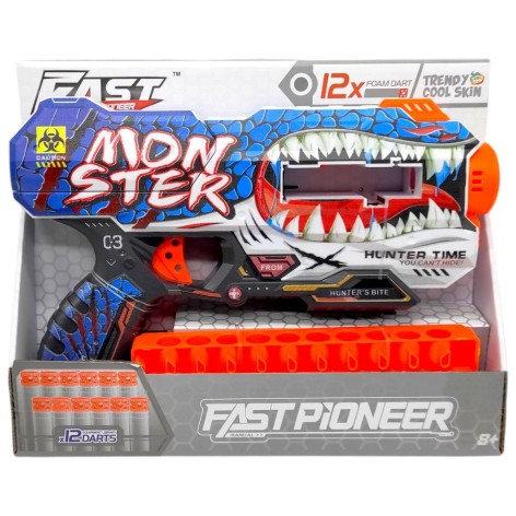 Игрушечный пистолет (бластер) с мягкими патронами (28х17 см, коробка – 28х6,5х22 см)