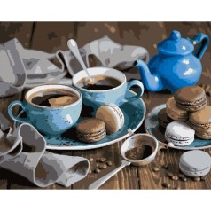 Картина за номерами "Натюрморт на кухню з кавою" 40х50 см