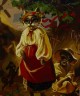 Полотно с контурами рисунка (к полотну прикреплены засохшие краски и кости) 50х40 (МИКС ВИДОВ)