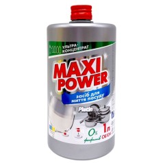 Средство для мытья посуды "MAXI POWER" 1л, Платинум, запаска