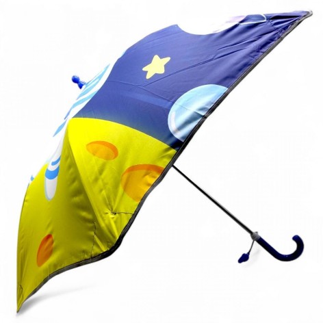 Зонт трость, углубленный купол, светоотражающие полоски, свисток; высота – 66 см, диаметр купола – 77 см (СИНЯЯ)