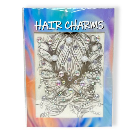 Наклейки-стразы для волос (серебристый)