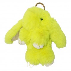 Меховой брелок "Кролик", желтый (23 см)