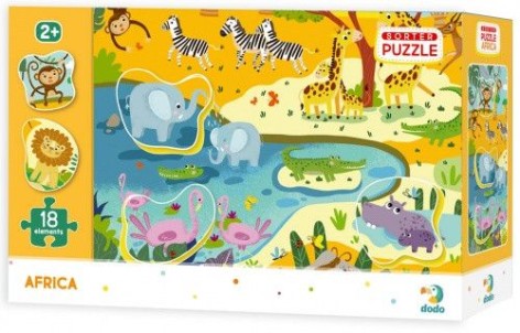 Пазлы сортер "Африка", 18 элементов