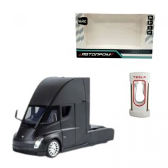 АВТОПРОМ 1:24 Tesla semi truck head (ЧЕРНАЯ) (кор. 25*5х14*5х12*5 см.)