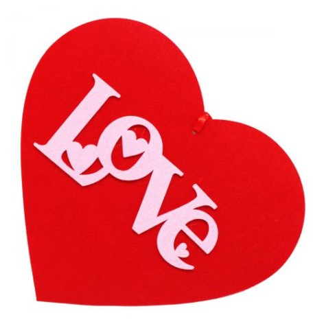 Декор із фетру "Серце Love", червоне
