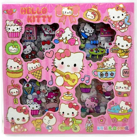 Наліпки "Hello Kitty" (100 листочків 6х6 см з наліпками) вид 3