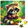 Пазли De.tail. Єнот з метеликами. 64 деталі
