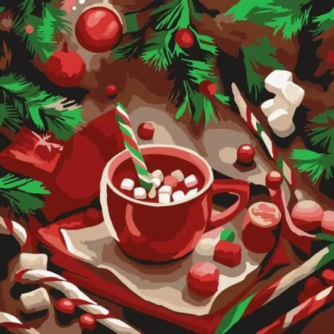 Картина за номерами 30*30см  "Какао"