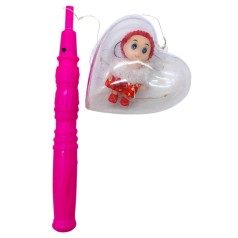 Светяшка "Сердце с куклой-брелоком" (КРАСНАЯ) на палочке