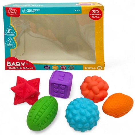 Набір текстурних іграшок з пищалкою (6 шт)