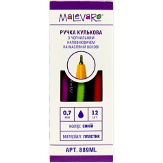 Ручка масляна BRIGHT TOUCH.  0,7 мм. синя, мікс видів, ціна за 1 штуку
