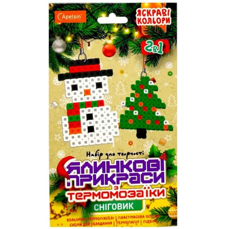 Ялинкові прикраси з термомозаїки (СНІГОВИК)