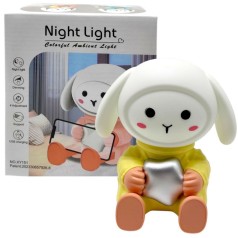 Нічник-підставка для смартфона "Зайчик космонавт", (ЖОВТИЙ)