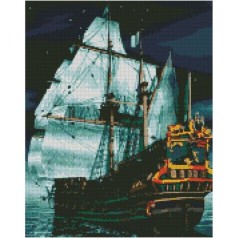 Алмазная мозаика "Флагман ночью"