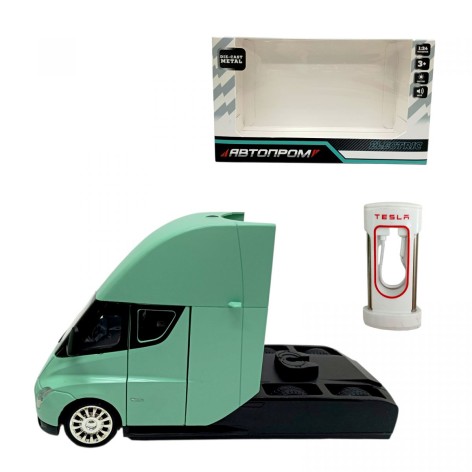 АВТОПРОМ 1:24 Tesla semi truck head (БИРЮЗОВАЯ) (кор. 25*5х14*5х12*5 см.)