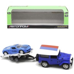 Машина з синім причепом