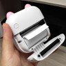 Термопринтер "Котик", чорно-білий колір друку, Bluetooth, USB-кабель, рулон термопаперу (блакитний)