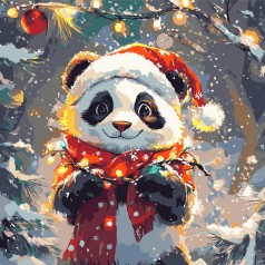 Картина по номерам "Праздничная панда" 40х40 см