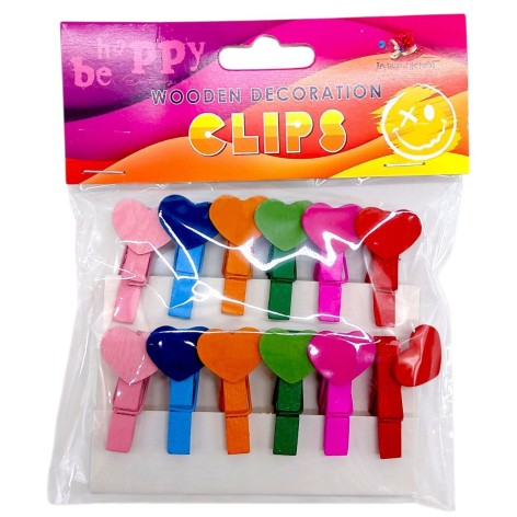 Деревянные декоративные зажимы, 12 шт.