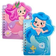 Блокнот на пружине "Русалка" 12x12 см, 60 л (микс видов)