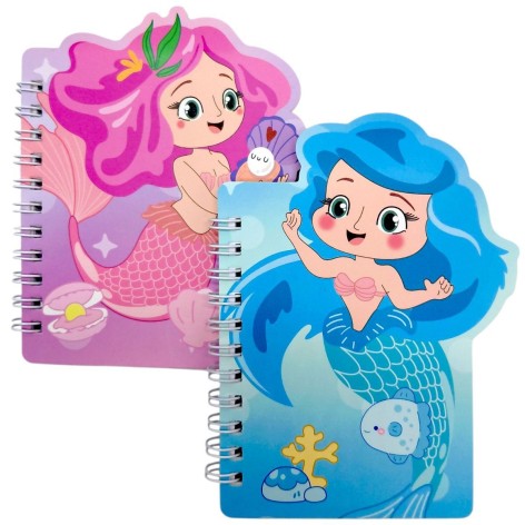 Блокнот на пружине "Русалка" 12x12 см, 60 л (микс видов)