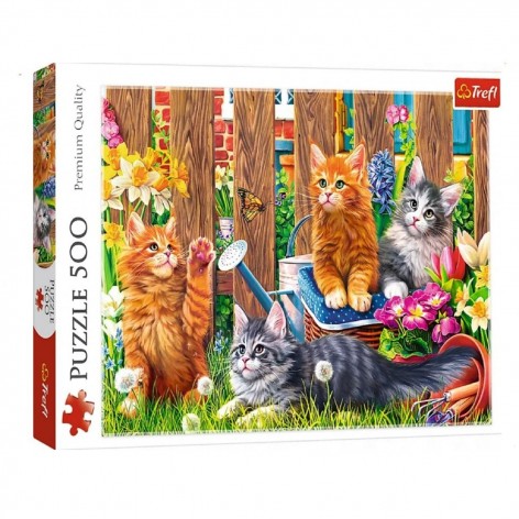 Пазлы "Котики в саду", 500 элементов