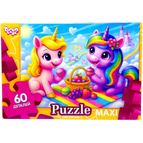 МАКСИ ПАЗЛЫ на 60 ЭЛЕМЕНТОВ (Пикник единорогов)