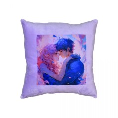 Подушка плюшевая "Путешествие в мир любви" размер 30*30 см фиолетовая