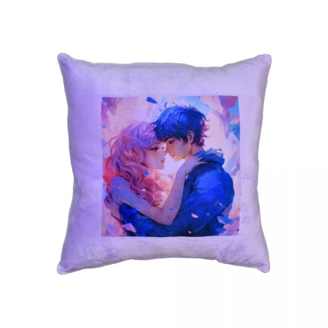 Подушка плюшевая "Путешествие в мир любви" размер 30*30 см фиолетовая