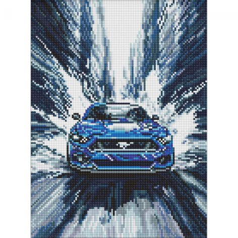 Набір з алмазною мозаїкою "Синій мустанг" 30х40см