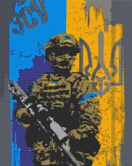 Алмазна мозаїка/вишивка Збройні сили України 40*50 см Орігамі OD 3130