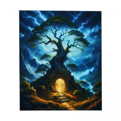 Картина по номерам "Мистическое дерево", 40х50 см, люминесцентные краски (светится в темноте), в коробке