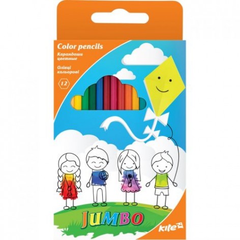 Кольорові олівці "Jumbo", 12 кольорів