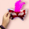 Маска 3D голограмма с перьями 18х9 см (микс видов)