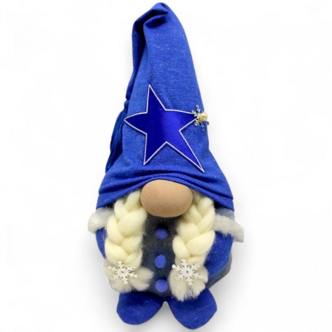 Мягкая игрушка "Скандинавский гном" (Hand Made) высота 28 см, девочка (голубой)