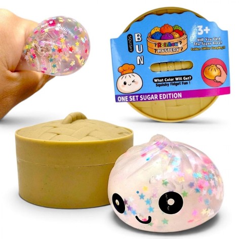 Сквиш пельмень 5,5 см антистресс глитер со звездочками
