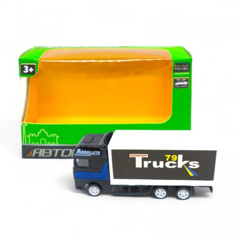 Машинка металопластикова "Автопром: Вантажівка", ЧОРНА ВИД 1