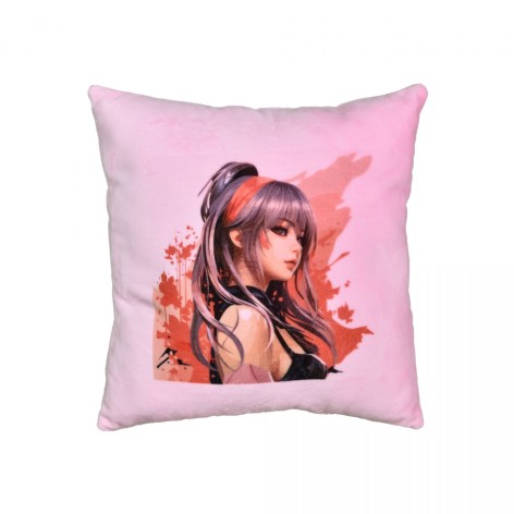Подушка плюшевая "Аниме изощренность" размер 30*30 см розовая