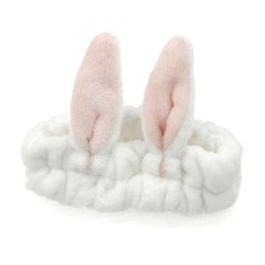 Плюшевая повязка "Зайка" (белый)