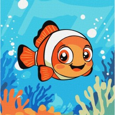 Картина по номерам "Рыба-клоун" 25х25см