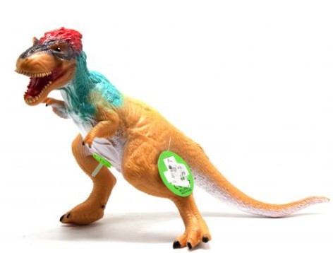 Динозавр резиновый "Ютиран", большой, со звуком (оранжевый)