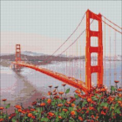 Алмазная мозаика "Утренний Сан-Франциско" 40х40см