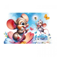 Альбом для рисования, 100г, на скобе, 202х292 мм, 12 листов. ДВА МЫШЕНКА