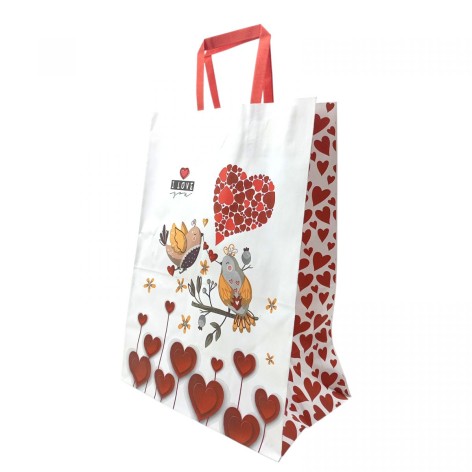 Пакет бумажный с ручками Крафт белый 25х15х34,5