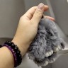 Брелок "Меховой кролик" (14 см), серый